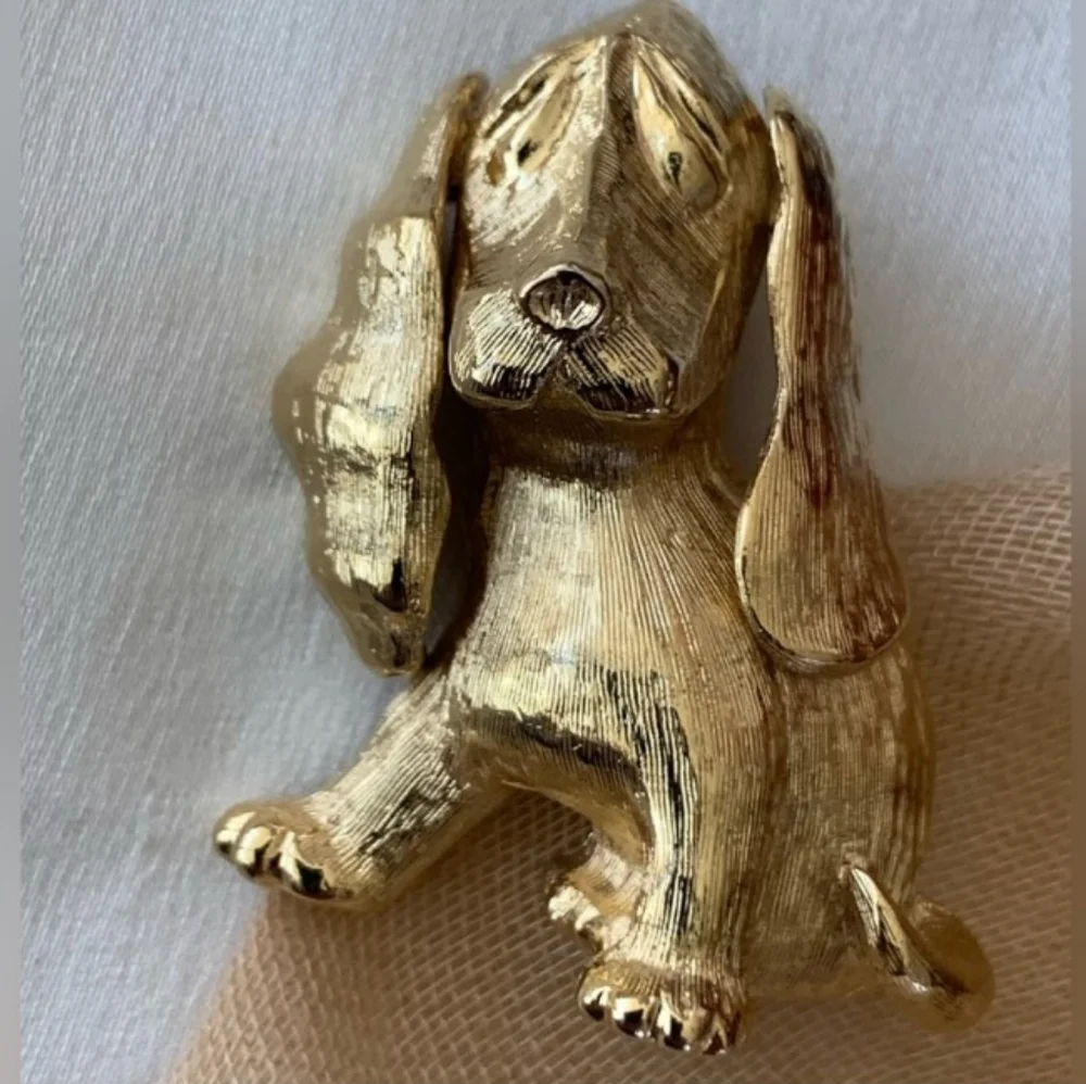 Monet Puppy Brooch